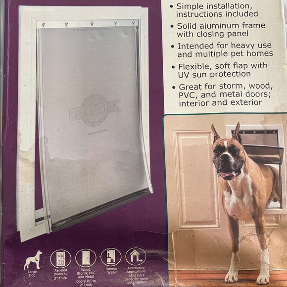PetSafe Aluminum Pet Door with Silver Frame - Picture 3 of 5